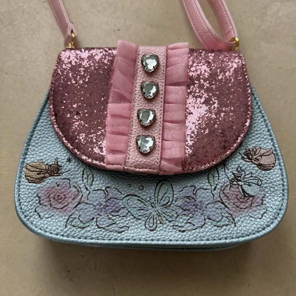 Disney Crossbody Bag Sleeping Beauty Sparkles Rhinestones Walt Disney World Kids
